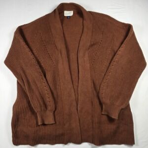 Universal Thread Women's Small Long Sleeve Open Front Brown Cardigan Sweater